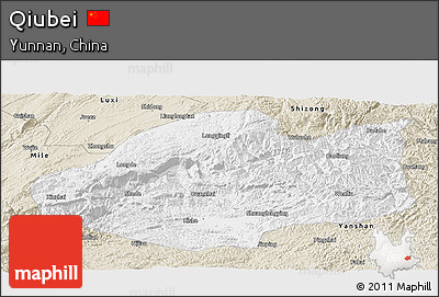 Classic Style Panoramic Map of Qiubei