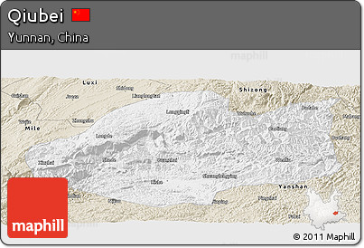 Classic Style Panoramic Map of Qiubei