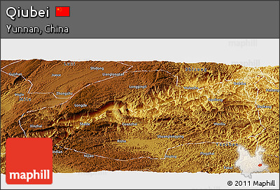 Physical Panoramic Map of Qiubei