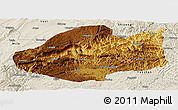 Physical Panoramic Map of Qiubei, shaded relief outside