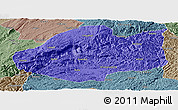 Political Panoramic Map of Qiubei, semi-desaturated
