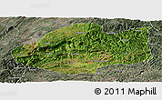 Satellite Panoramic Map of Qiubei, semi-desaturated