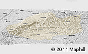 Shaded Relief Panoramic Map of Qiubei, desaturated