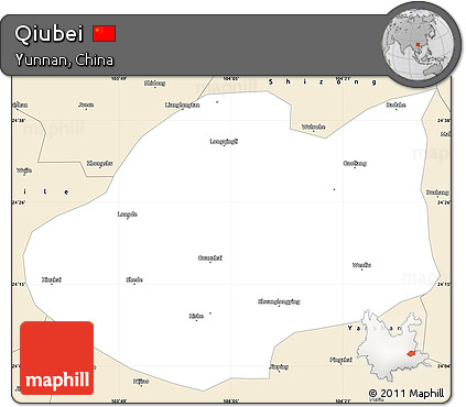 Classic Style Simple Map of Qiubei