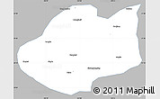 Gray Simple Map of Qiubei, single color outside