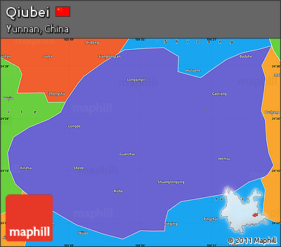 Political Simple Map of Qiubei
