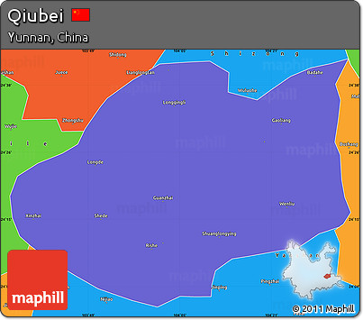 Political Simple Map of Qiubei