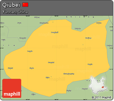 Savanna Style Simple Map of Qiubei