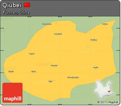 Savanna Style Simple Map of Qiubei, single color outside