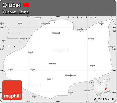 Silver Style Simple Map of Qiubei