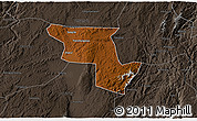 Physical 3D Map of Qujing, darken, semi-desaturated