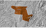 Physical 3D Map of Qujing, lighten, desaturated