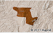 Physical 3D Map of Qujing, lighten