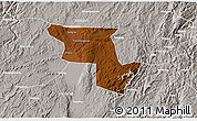 Physical 3D Map of Qujing, lighten, semi-desaturated