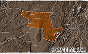 Physical 3D Map of Qujing, semi-desaturated