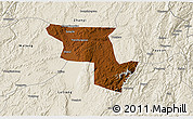 Physical 3D Map of Qujing, shaded relief outside