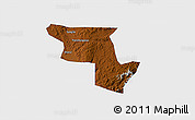 Physical 3D Map of Qujing, single color outside