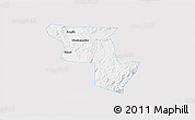 Silver Style 3D Map of Qujing, single color outside