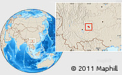 Shaded Relief Location Map of Qujing