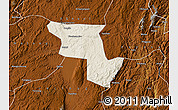 Shaded Relief Map of Qujing, physical outside