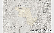 Shaded Relief Map of Qujing, semi-desaturated
