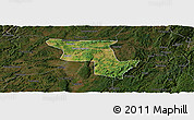 Satellite Panoramic Map of Qujing, darken