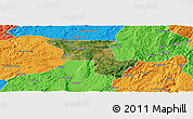 Satellite Panoramic Map of Qujing, political outside