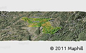 Satellite Panoramic Map of Qujing, semi-desaturated