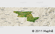 Satellite Panoramic Map of Qujing, shaded relief outside