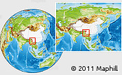 Physical Location Map of Shidian, highlighted country, within the entire country