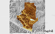 Physical 3D Map of Shiping, lighten, desaturated