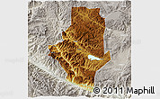 Physical 3D Map of Shiping, lighten, semi-desaturated