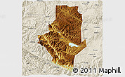 Physical 3D Map of Shiping, shaded relief outside