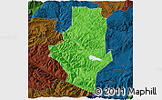 Political 3D Map of Shiping, darken