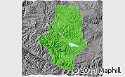 Political 3D Map of Shiping, desaturated