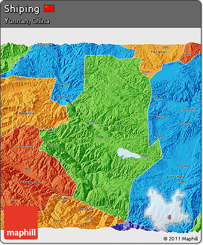 Political 3D Map of Shiping