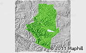 Political 3D Map of Shiping, lighten, desaturated