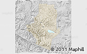 Shaded Relief 3D Map of Shiping, desaturated