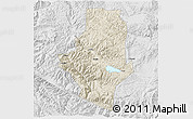 Shaded Relief 3D Map of Shiping, lighten, desaturated
