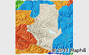 Shaded Relief 3D Map of Shiping, political outside
