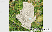 Shaded Relief 3D Map of Shiping, satellite outside