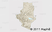Shaded Relief 3D Map of Shiping, single color outside