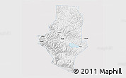 Silver Style 3D Map of Shiping, single color outside