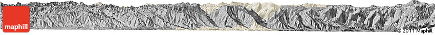 Shaded Relief Horizon Map of Shiping, darken, desaturated
