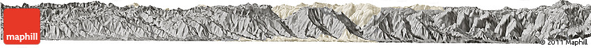 Shaded Relief Horizon Map of Shiping, darken, semi-desaturated