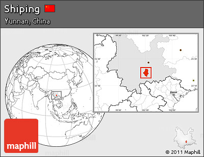 Blank Location Map of Shiping, highlighted parent region