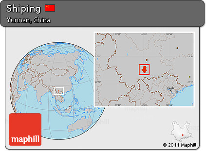 Gray Location Map of Shiping