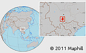 Gray Location Map of Shiping