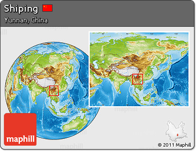 Physical Location Map of Shiping, within the entire country
