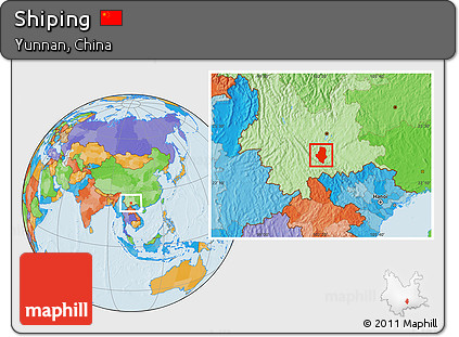 Political Location Map of Shiping